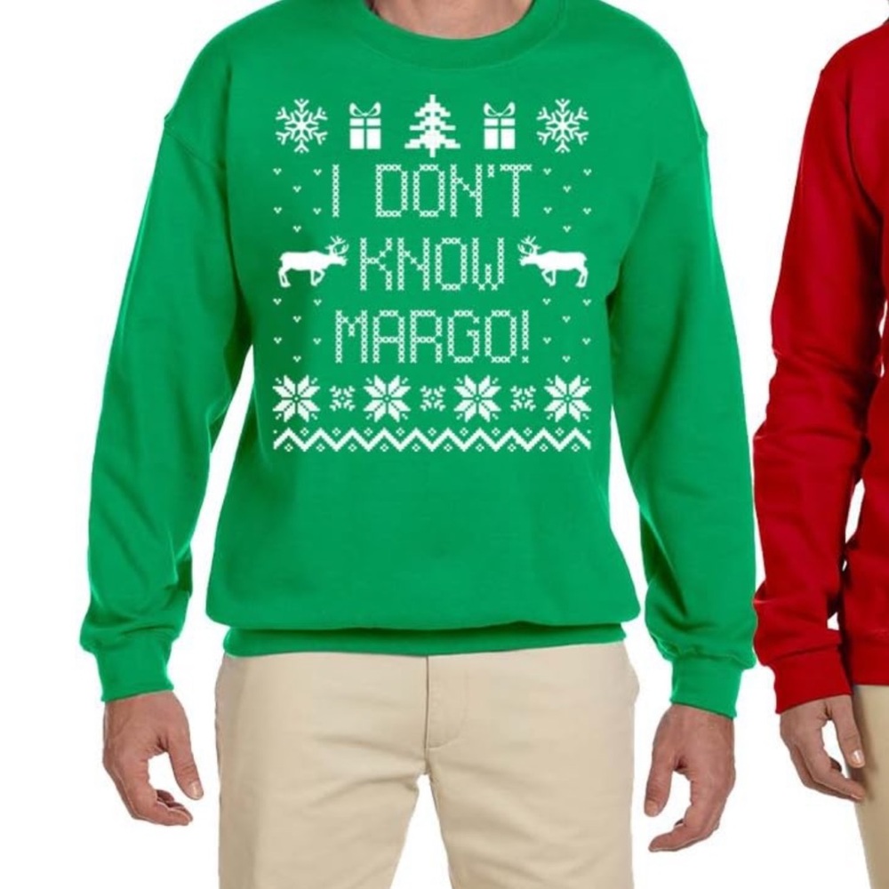Festive Green Crewneck Sweater I DONT KNOW MARGO